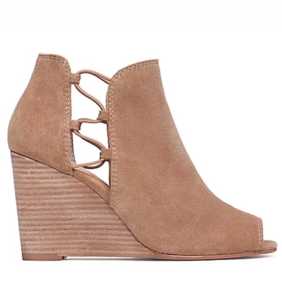Lucky Brand Shoes - Lucky Brand Reeva Suede Lace -up Wedge Bootie